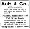 An ad that appeared in the Orrville Courier on October 30, 1903, page 7.