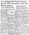 "No Legislation, But Wooster Council Accepts VFW Community Center Gift," Daily Record, 17 October 1961, p.15.