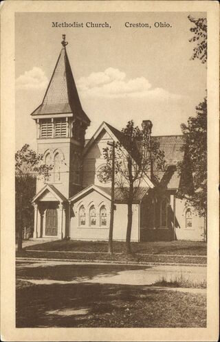 Methodist Church, Creston Ohio, Sepia Postcard.jpg