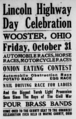 1913 ad, [2]"Lincoln Highway Day Celebration"