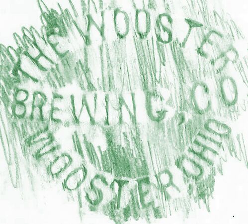 Rubbing of stamp on a Wooster Brewing Co. bottle.